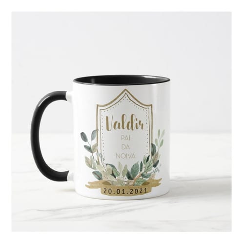 Caneca Personalizada Pai da Noiva Folhagem Botânico