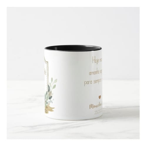 Caneca Personalizada Pai da Noiva Folhagem Botânico