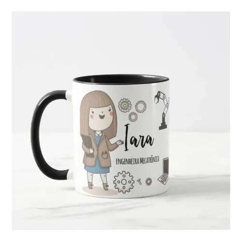 Caneca Profissão Engenheira Mecatrônica Presente Engenheiros - Profissões (Engenheiro(a))