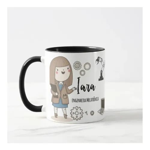 Caneca Profissão Engenheira Mecatrônica Presente Engenheiros - Profissões (Engenheiro(a))