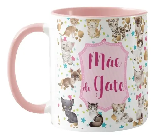 Caneca Personalizada Feminina Presente Mãe de Gato - Pet (Mãe)