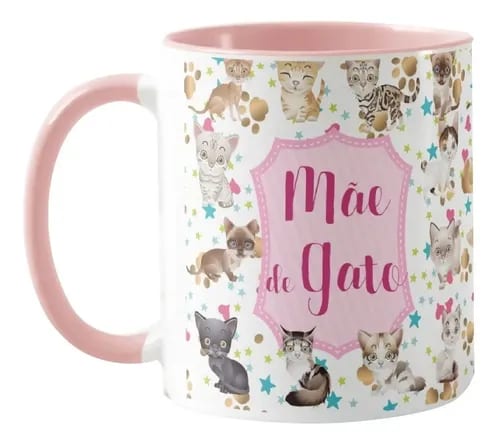 Caneca Personalizada Feminina Presente Mãe de Gato - Pet (Mãe)