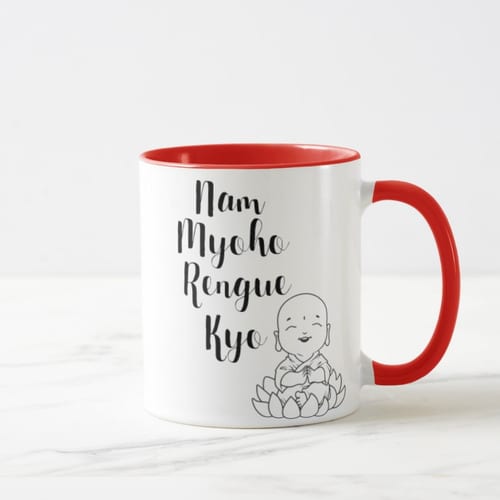 Caneca do Buda: Sabedoria e Paz Interior com Myoho Renge Kyo