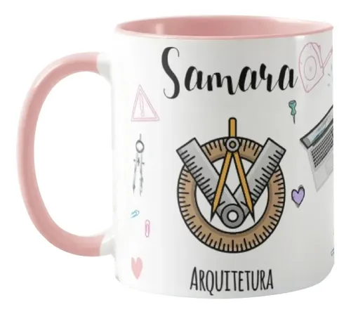 Caneca Arquitetura Presente Arquitetura com Nome Feminino - Profissões (Arquiteto(a))