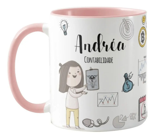 Caneca Personalizada Contadora Profissão Contabilidade - Profissões (Contador(a))