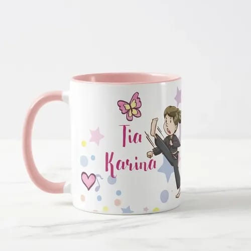 Caneca Professora de Kung Fu com Agradecimento - Dia dos Professores (Artes Marciais)