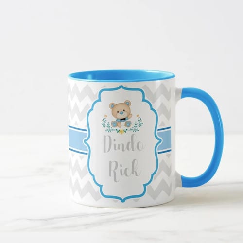 Caneca Batizado Presente Promovido a Padrinho Dindo Ursinho
