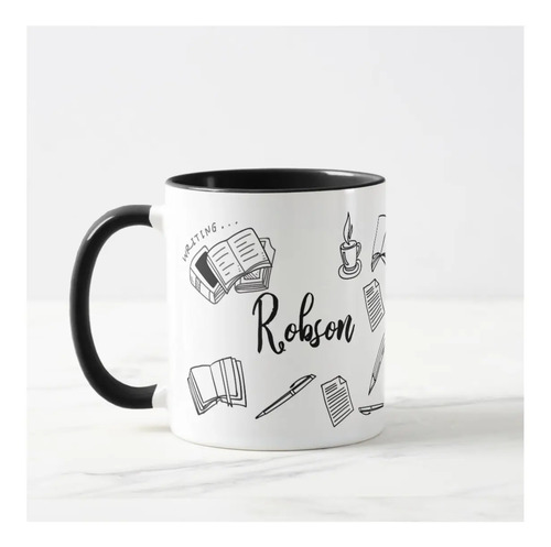 Caneca Livros Presente Personalizado Profissão Escritora - Profissões (Profissão Escritora)