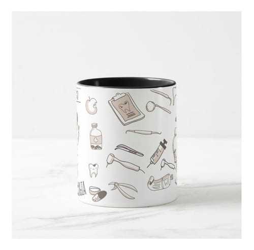 Caneca Personalizada Odontologia Profissão Dentista com Nome