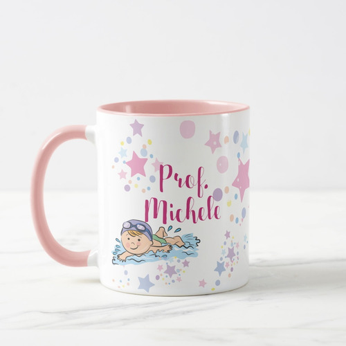 Caneca Personalizada Presente Professora Natação com Nomes