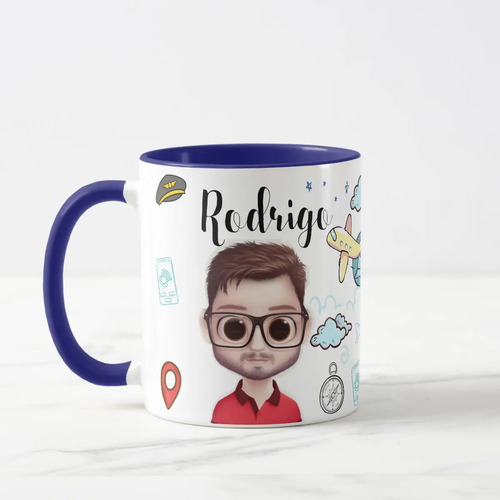 Caneca Aviação Profissão Piloto Avatar Personalizado