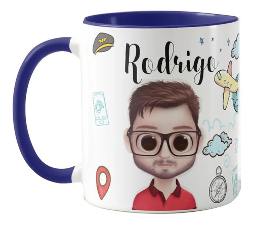 Caneca Aviação Profissão Piloto Avatar Personalizado - Profissões (Piloto)