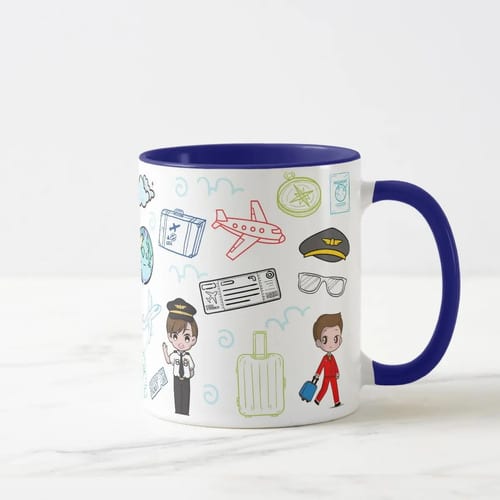 Caneca Aviação Profissão Piloto Avatar Personalizado