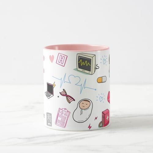 Caneca Profissão Médica Presente Medicina com Nome Médica