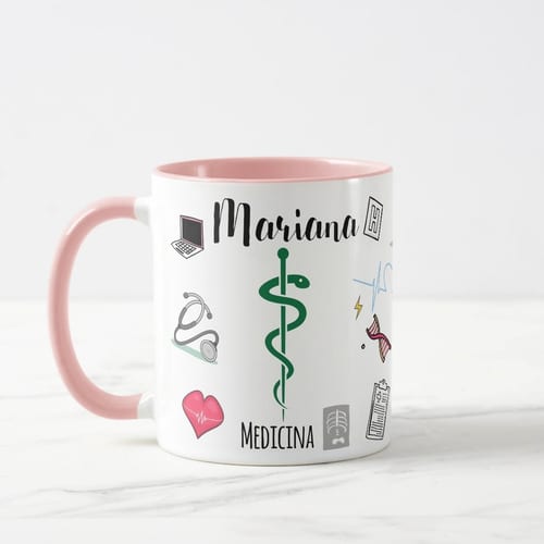 Caneca Profissão Médica Presente Medicina com Nome Médica