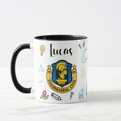 Caneca Criativa Engenharia Civil Profissão Engenheiro
