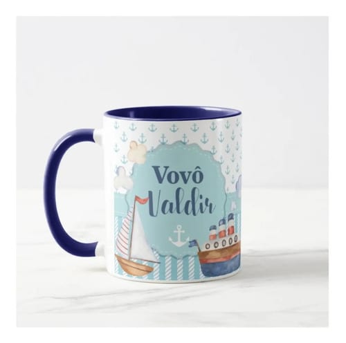 Caneca Lembrança Nascimento Batizado Aniversário Marinheiro - Batizado (Batizando(a))