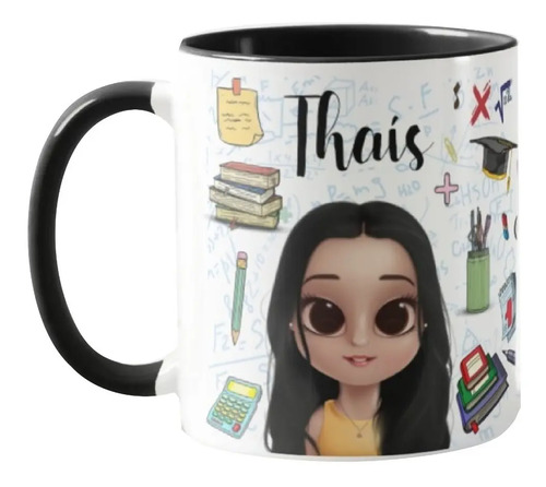 Caneca Personalizada Criativa Concurseiros com Nome e Avatar - Profissões (Estudos)