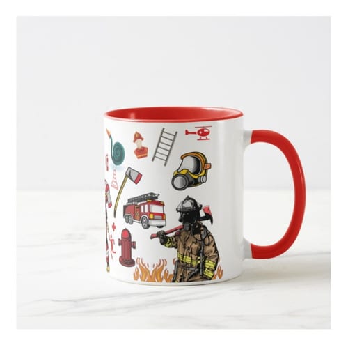 Caneca Personalizada Criativa do Corpo de Bombeiros com Nome