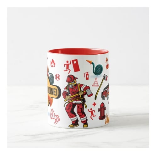 Caneca Personalizada Criativa do Corpo de Bombeiros com Nome