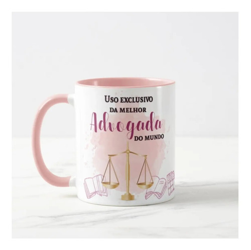 Caneca Criativa Presente Direito p/ Melhor Advogada do Mundo - Profissões (Advogado(a))