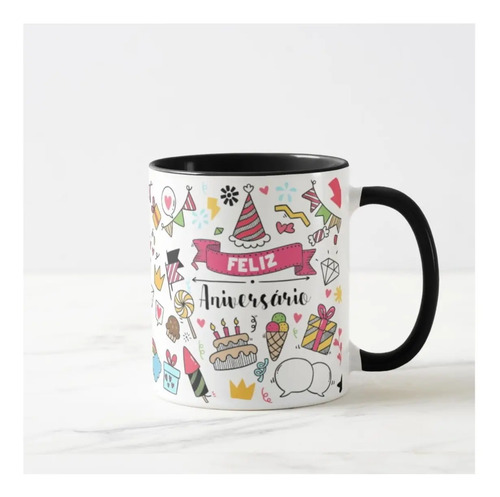 Caneca Divertida Presente Criativo Mulher Feliz Aniversário