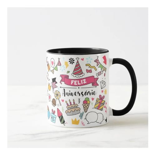 Caneca Divertida Presente Criativo Mulher Feliz Aniversário