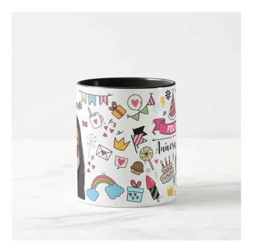 Caneca Divertida Presente Criativo Mulher Feliz Aniversário