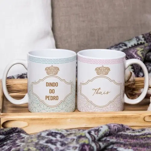 Kit Canecas Padrinhos Batizado Batismo Padrinhos com Nomes