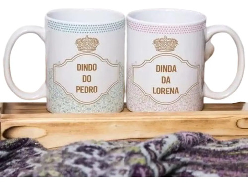Kit Canecas Padrinhos Batizado Batismo Padrinhos com Nomes - Batizado (Padrinho)