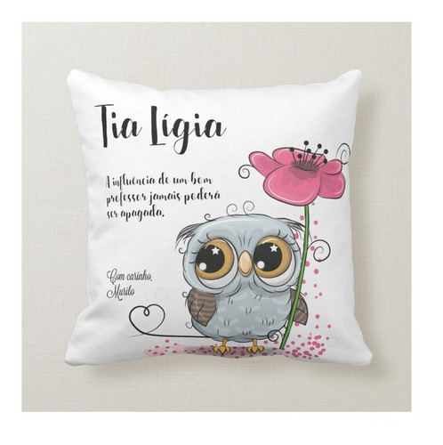 Kit Almofada Decoração E Caneca Professora Corujinha