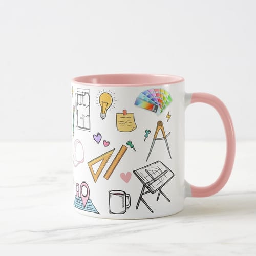 Caneca Criativa de Profissão Arquitetura Presente Arquiteta