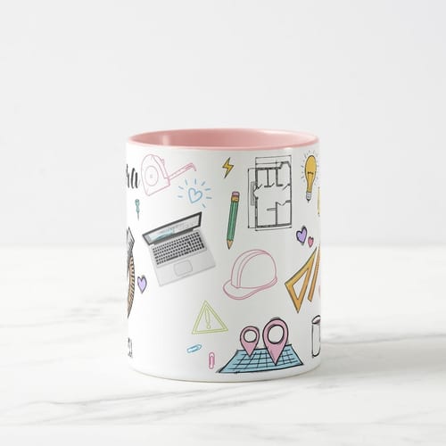 Caneca Criativa de Profissão Arquitetura Presente Arquiteta