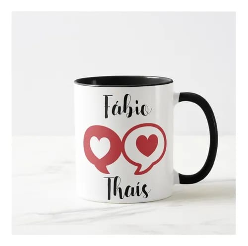 Caneca Por Onde For Quero Ser Seu Par com Nome do Casal