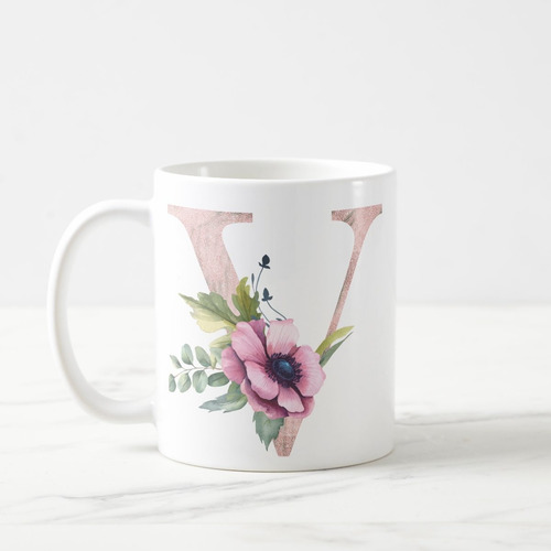 Caneca Feminina Personalizada com Nome e Inicial V