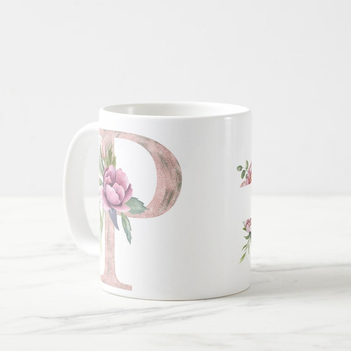 Caneca Feminina Personalizada com Nome e Inicial P