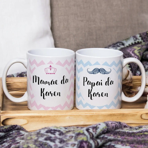 Kit 2 Canecas Personalizada para Mãe e Pai