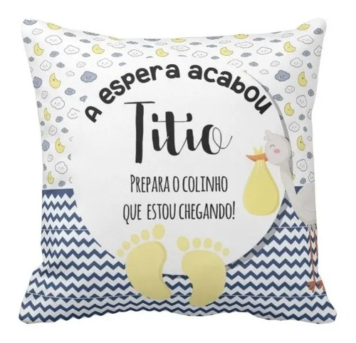 Almofada Decorativa Revelação Gravidez para Titio - Anúncio de Gravidez (Tio)