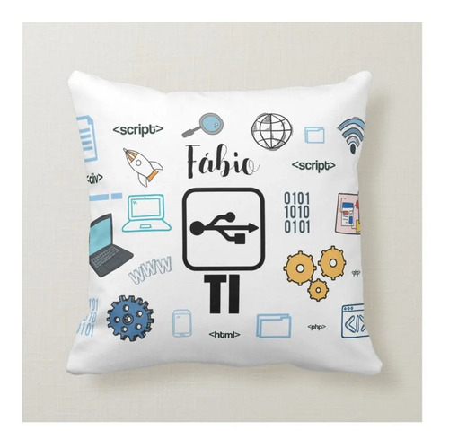 Almofada Decoração Presente Criativo Tecnologia Empresa Ti - Profissões (Programador(a))