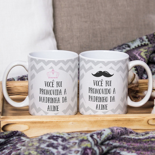 Conjunto Personalizado para Padrinhos de Batizado com Nomes