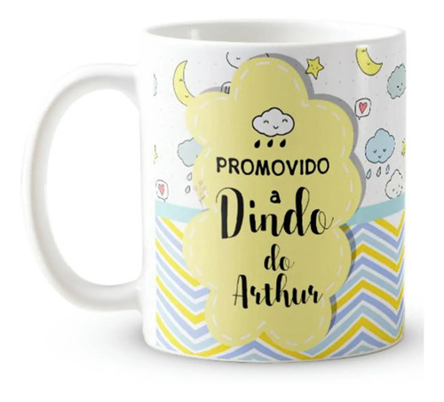 Caneca Personalizada Promovido a Dindos - Chuva de Benção