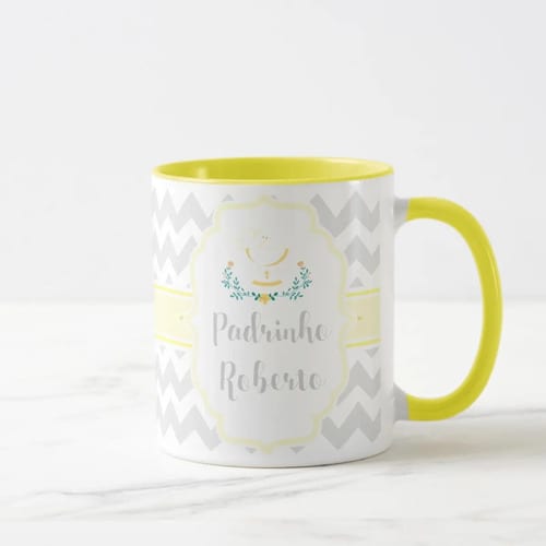 Caneca Anjo Convite Padrinho de Consagração Batizado