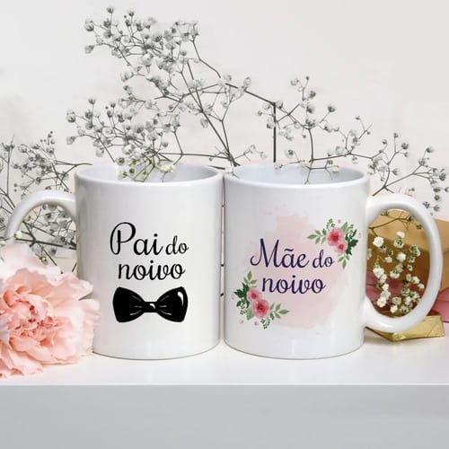Kit 2 Canecas Presente Lembrança De Casamento Pais Do Noivo - Casamento (Convidados)