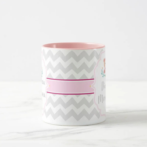 Caneca Madrinha Batizado Presente Convite Criativo Ursinha