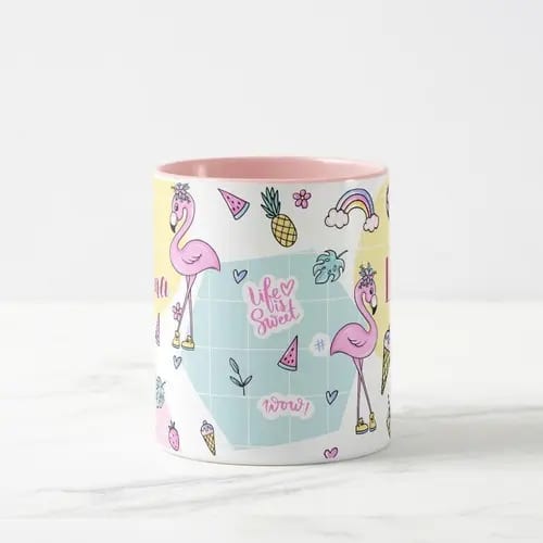 Caneca Personalizada com Nome Feminina Presente Flamingo