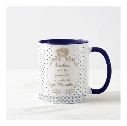 Caneca Presente Convite Revelação Dindo Padrinho Batizado