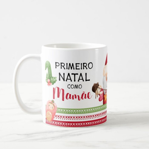 Caneca Personalizada Família Primeiro Natal Como Mãe Mamãe
