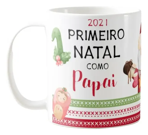 Caneca Personalizada Família Primeiro Natal como Pai Papai - Família (Pai)