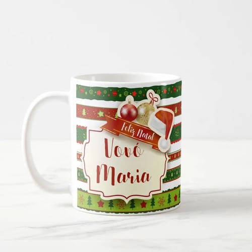 Caneca Personalizada Presente de Natal com Nome Foto Família - Família (Natal)