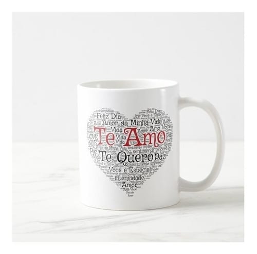 Caneca Personalizada Casal Coração e Declaração de Amor